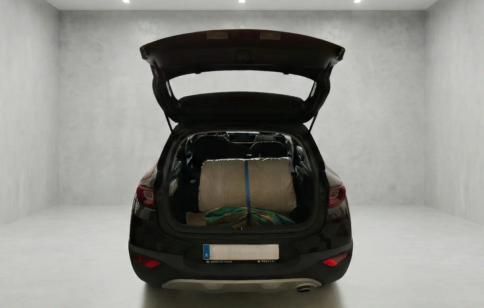 Hinchable Alvisa cargado en el coche listo para llevar